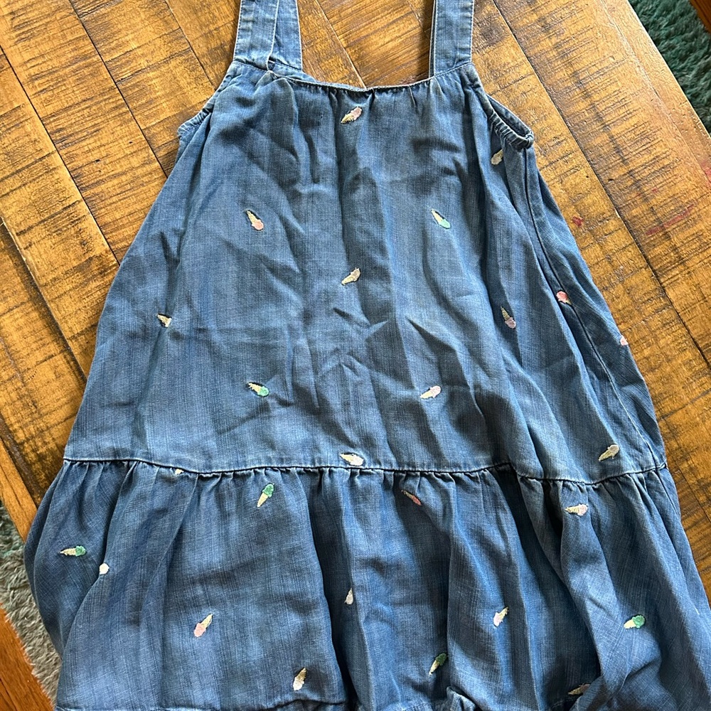 Joules Light Blue Denim Dress with Subtle Embroidery